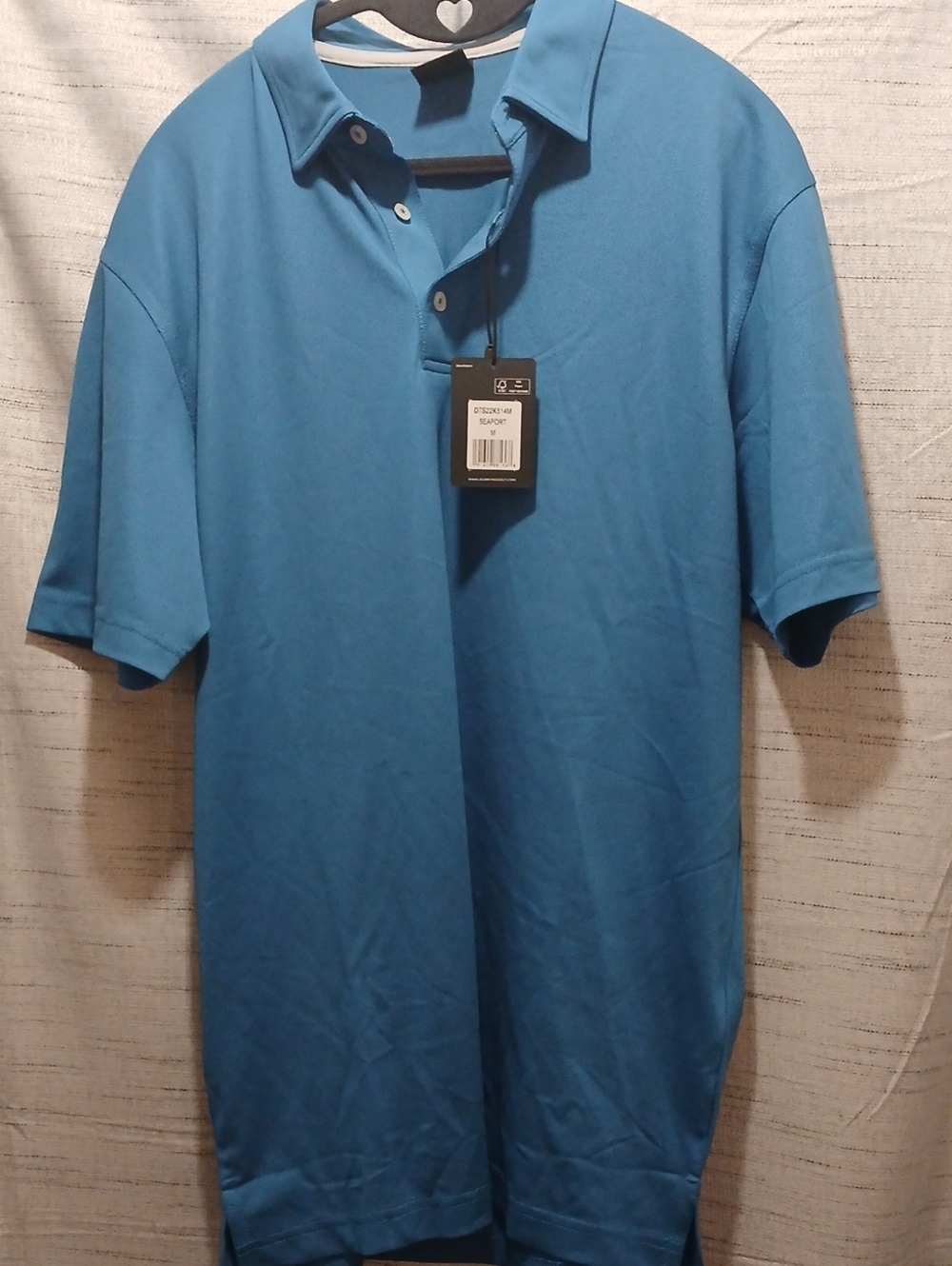 Dunning performance Men's Short-Sleeve Polo in Teal Blue Sz M NWT